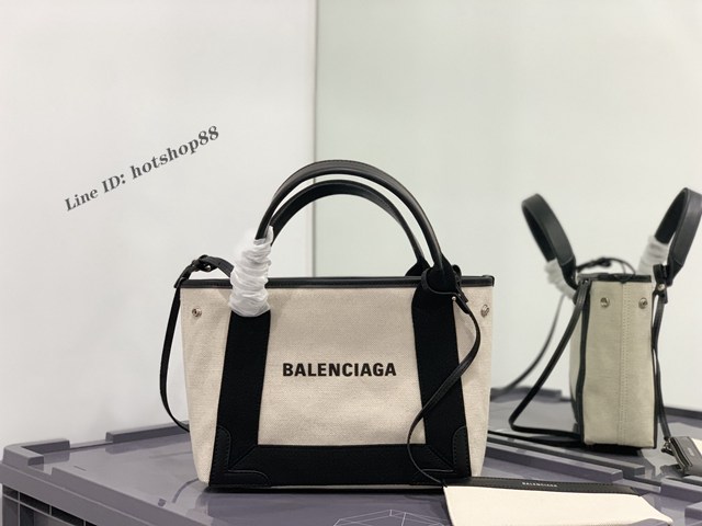 Balenciaga專櫃爆款mini帆布手提女包 巴黎世家NAVY CABAS子母購物袋托特包 型號390346 fyj1913